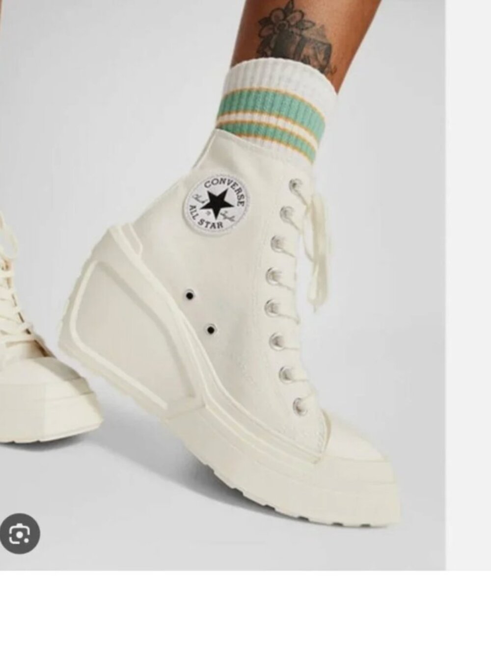 NEW Converse Chuck 70 De Luxe Wedge Platform Heel Boots White A06479C SZ-6